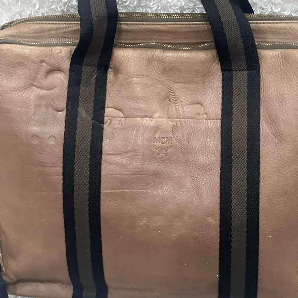 McM briefcase messenger document laptop office sling crossbody bag